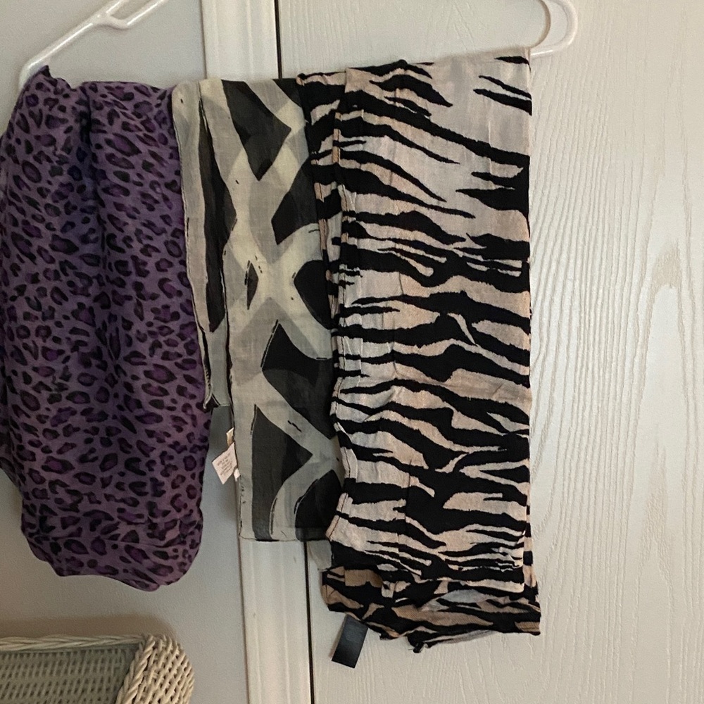Three beautiful scarves for sale will sell as a bundle